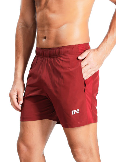 Performance maroon training shorts – www.inbeyo.com