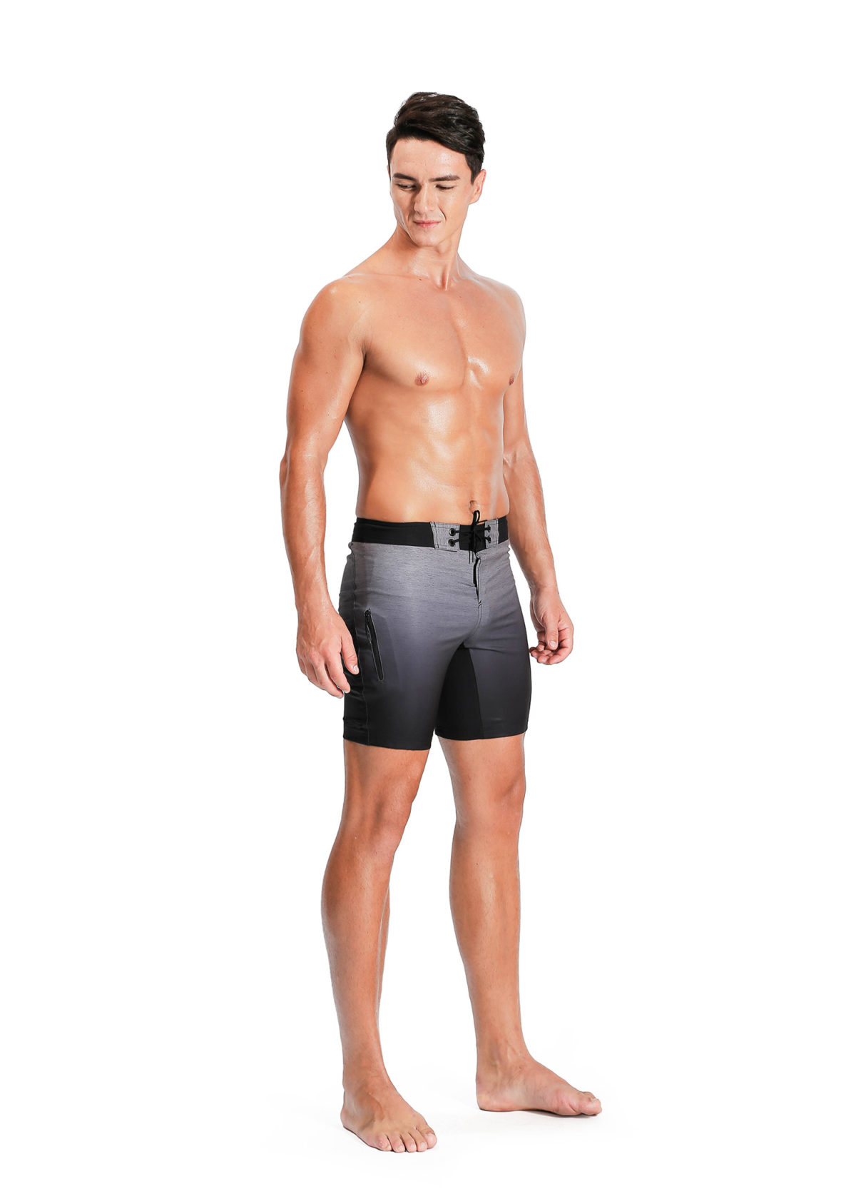 Gradient grey board shorts – www.inbeyo.com